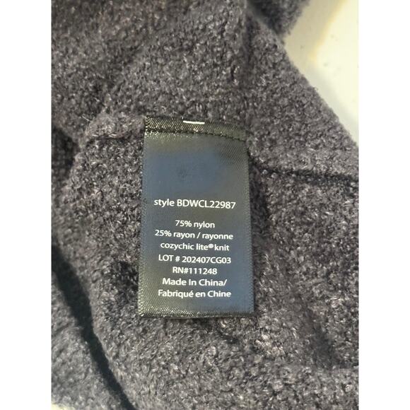 Barefoot Dreams Sweater Womens XS Gray CozyChic Mock Neck 1/4 Zip Pullover - Picture 13 of 14